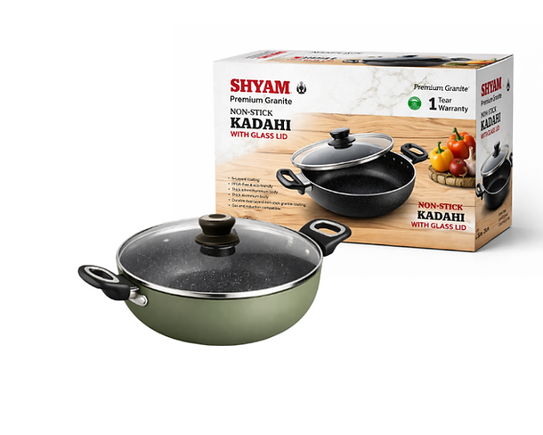 Olive Green Premium Non-Stick Kadhai